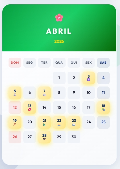 Calendario 2026 Abril 