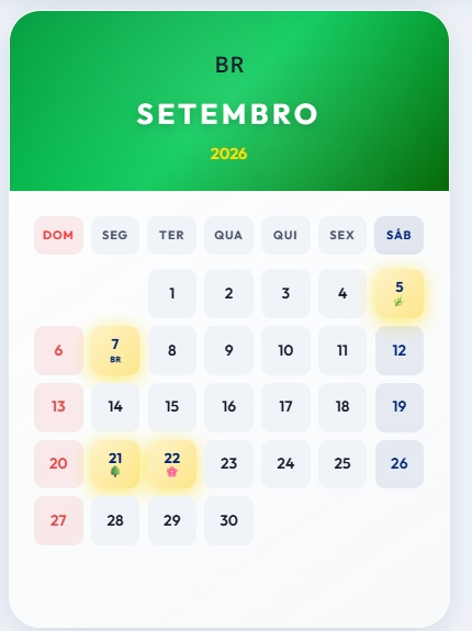 Calendário 2026 Setembro 